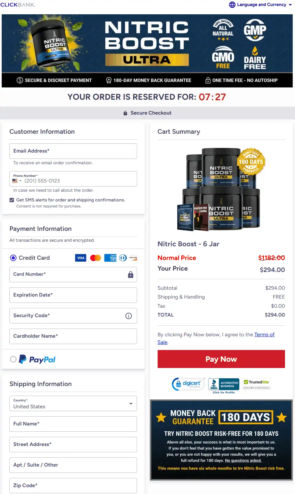 Nitric Boost Order Page